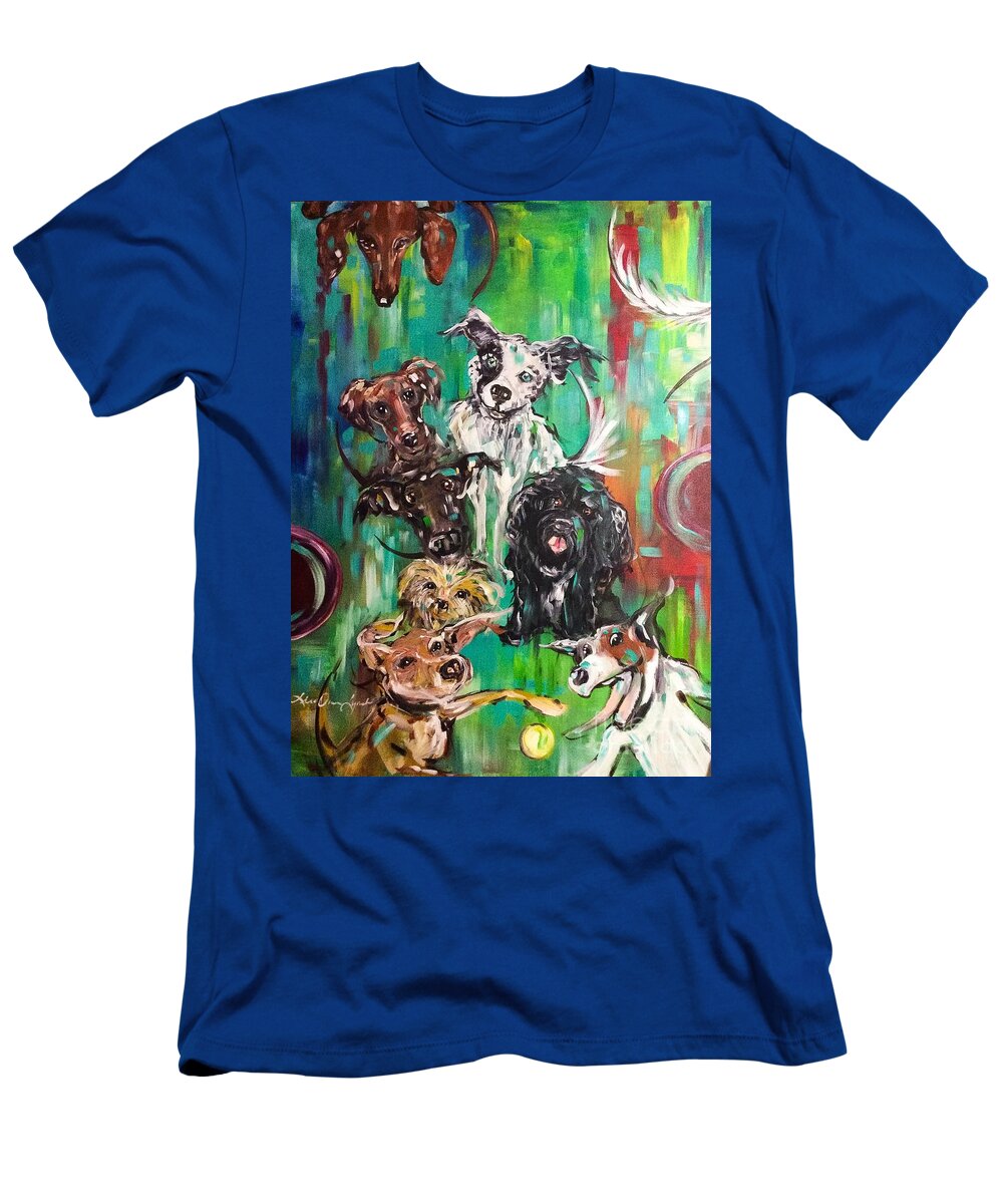 Dog T-Shirt featuring the painting Best Friends by Lisa Owen