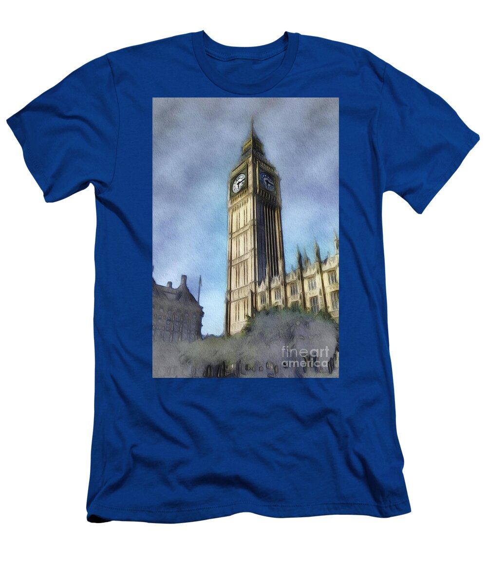 Big T-Shirt featuring the painting Big Ben, London by Esoterica Art Agency