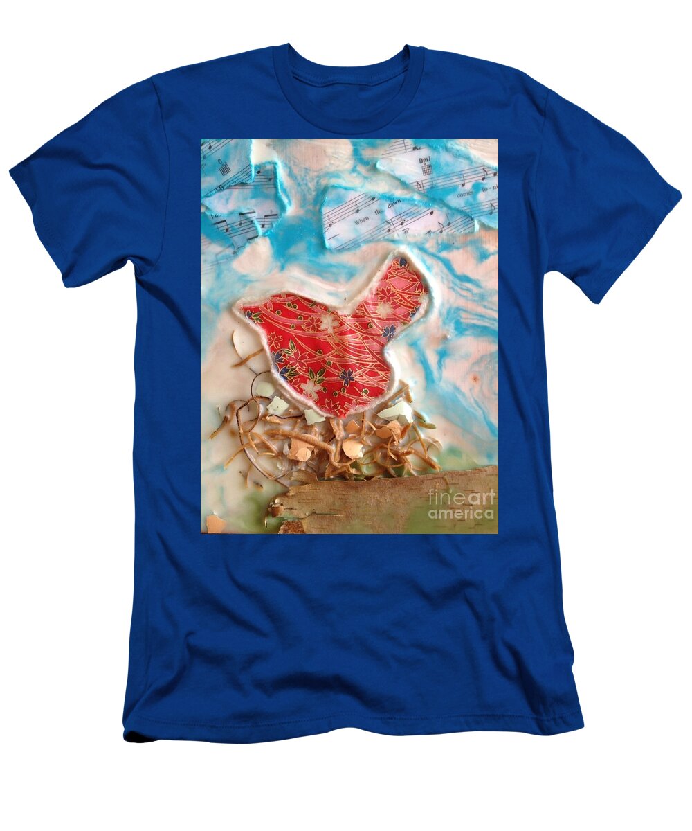Bird T-Shirt featuring the painting Bird Song by Amy Stielstra