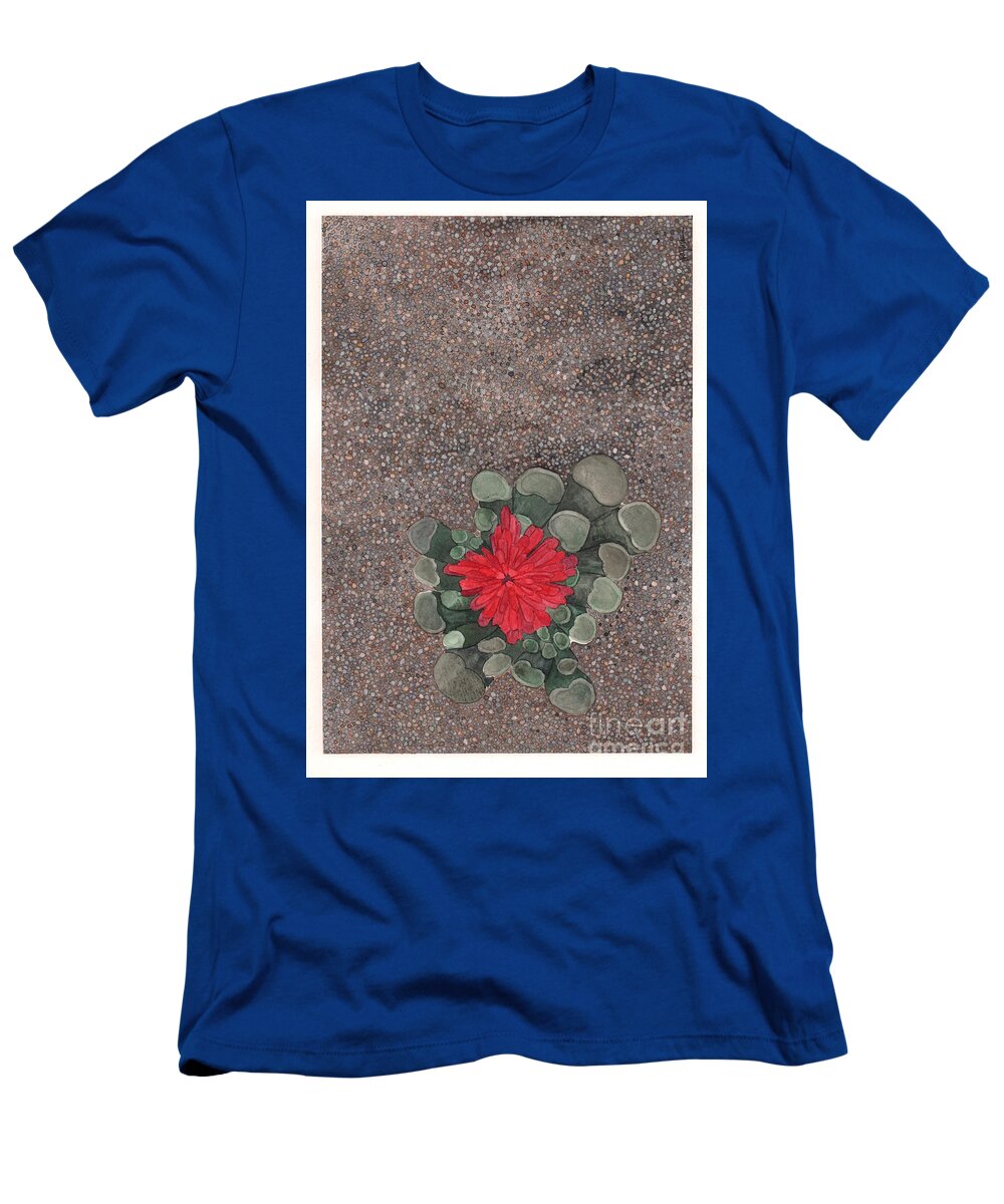 Succulent T-Shirt featuring the painting Blooming Succulent by Hilda Wagner