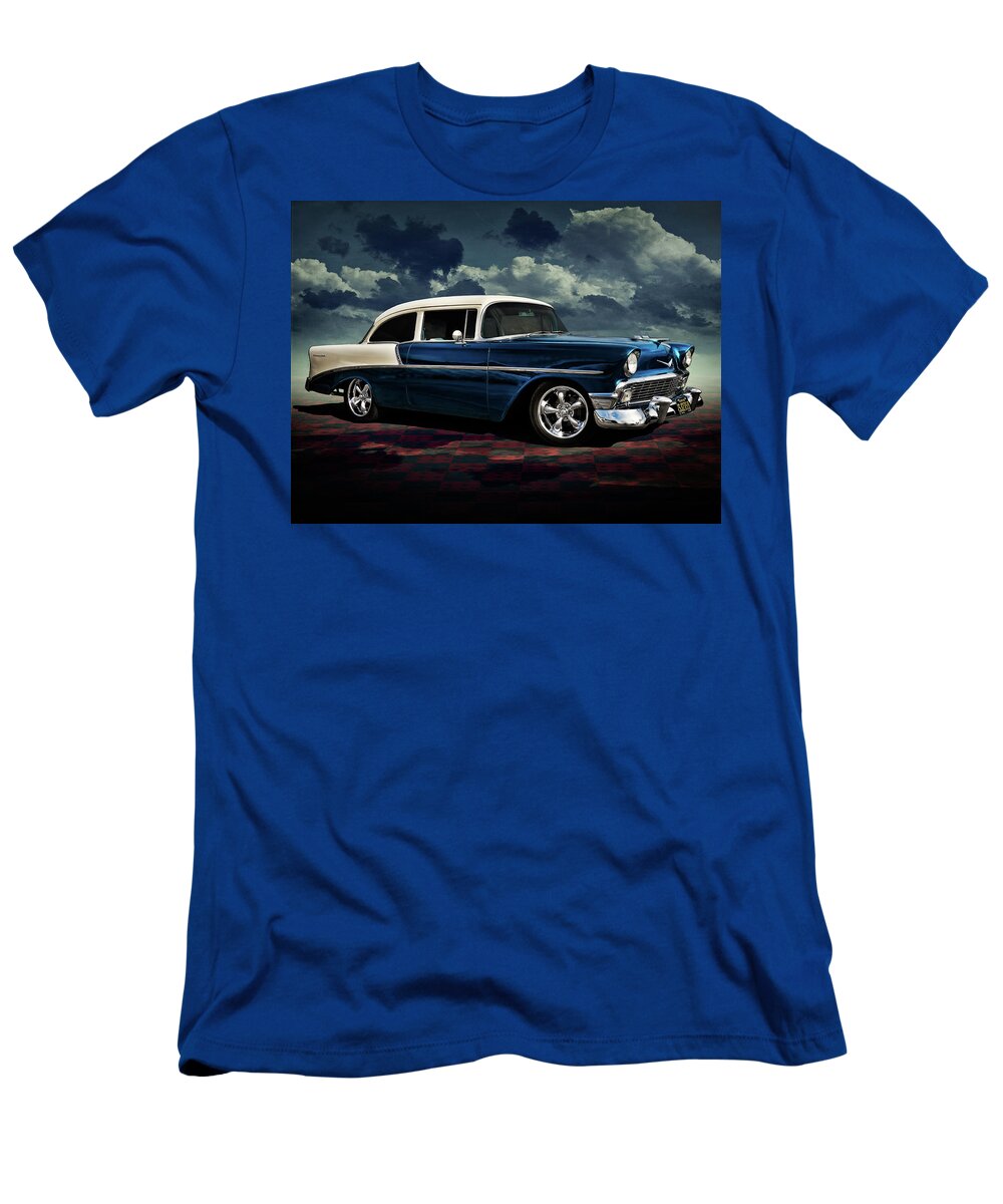 Vintage T-Shirt featuring the digital art Blue '56 by Douglas Pittman