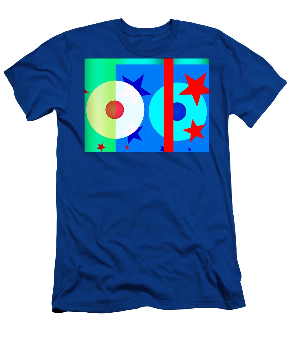 Circles T-Shirt featuring the painting Blue Circles by Robert Margetts