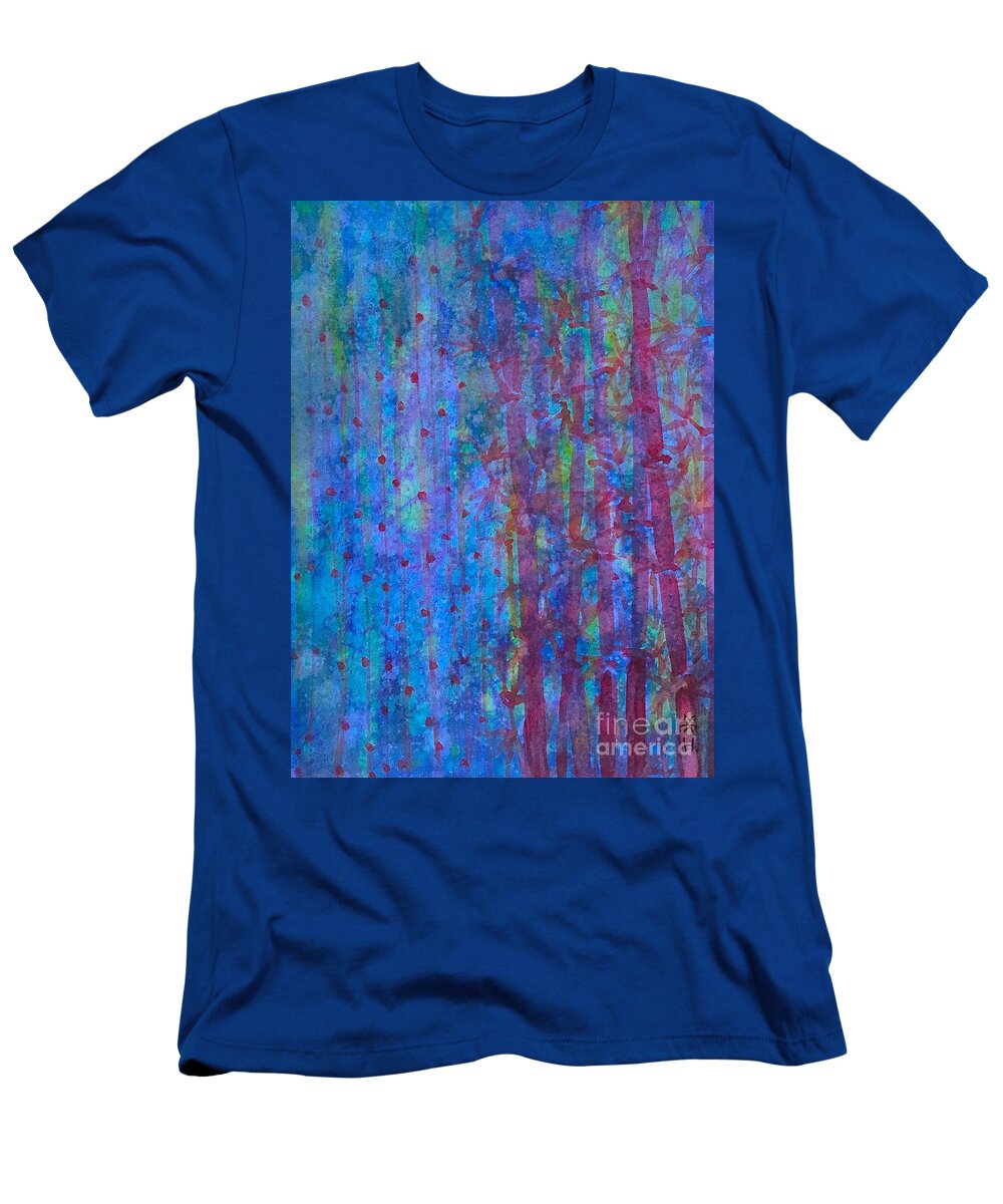 Nature T-Shirt featuring the painting Blue evening by Wonju Hulse
