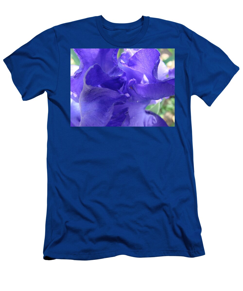 Iris T-Shirt featuring the photograph Blue Iris by Liz Vernand