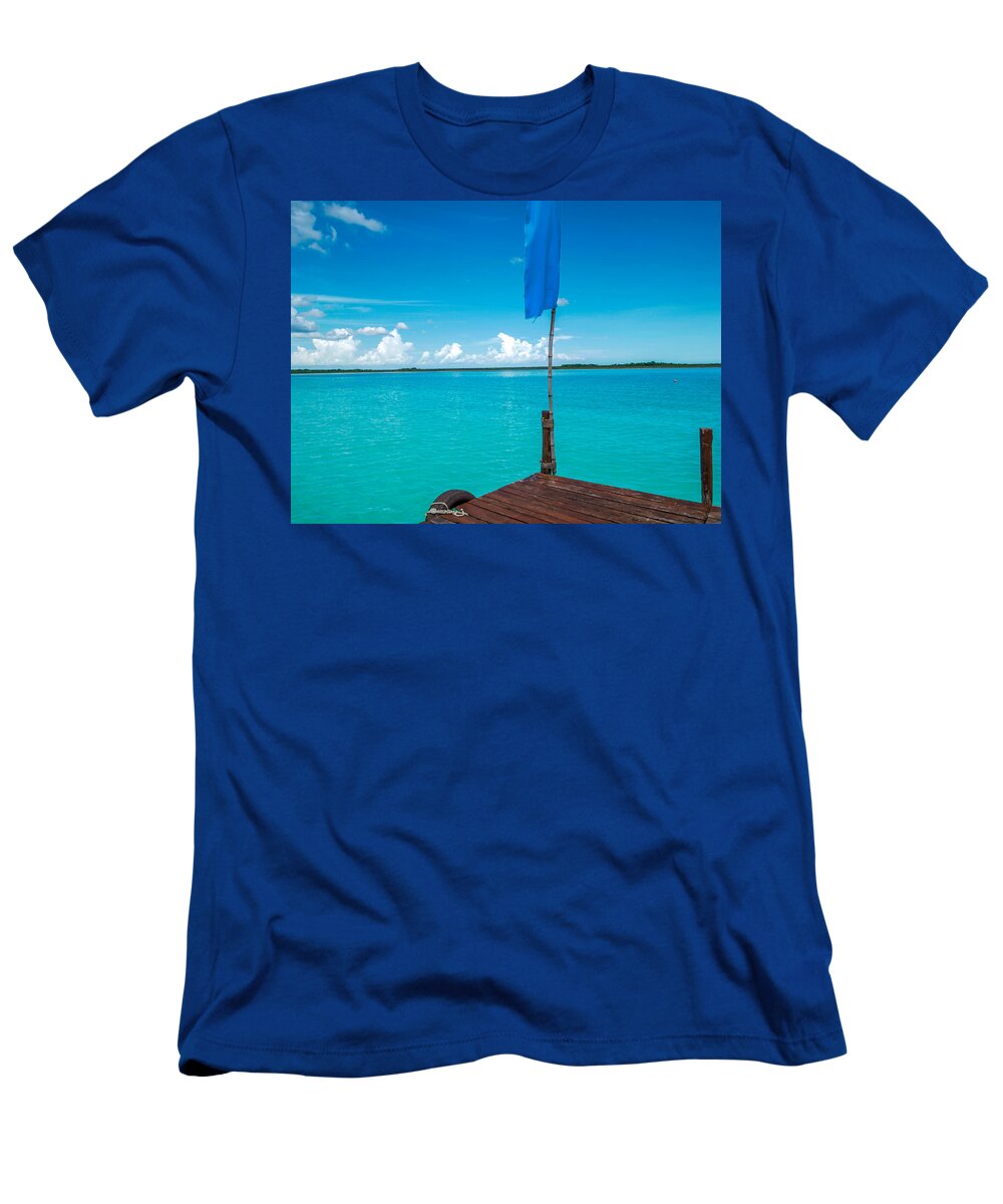 Bacalar T-Shirt featuring the photograph Blue Lagoon by Fred Boehm