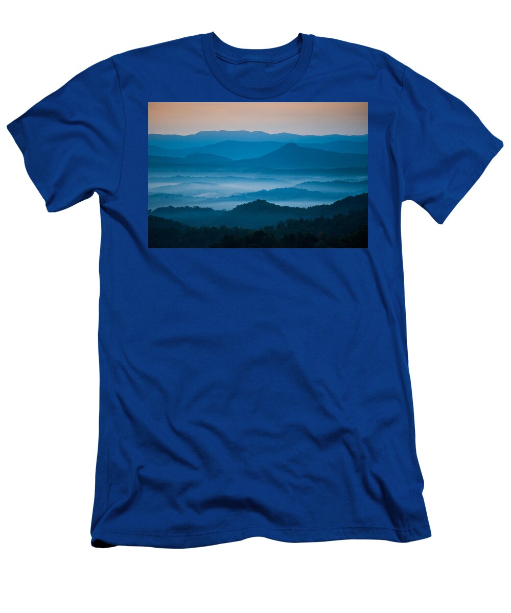 Asheville T-Shirt featuring the photograph Blue Morning by Joye Ardyn Durham