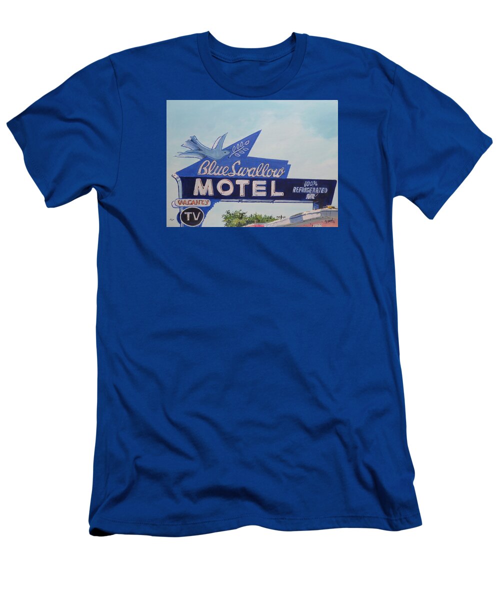 West T-Shirt featuring the painting Blue Swallow by William Brody