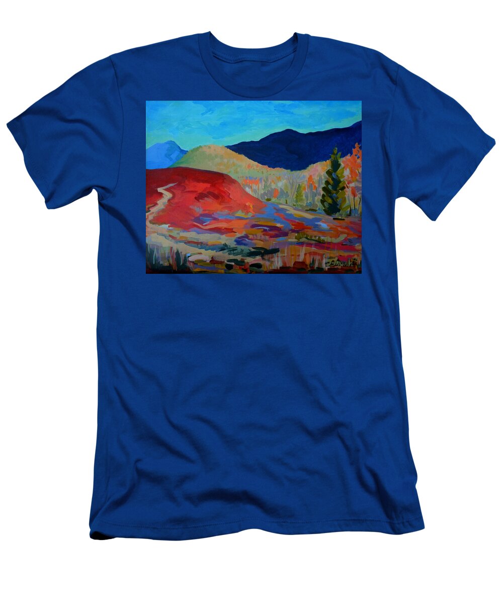 Landscape T-Shirt featuring the painting Blueberry Sunrise by Francine Frank