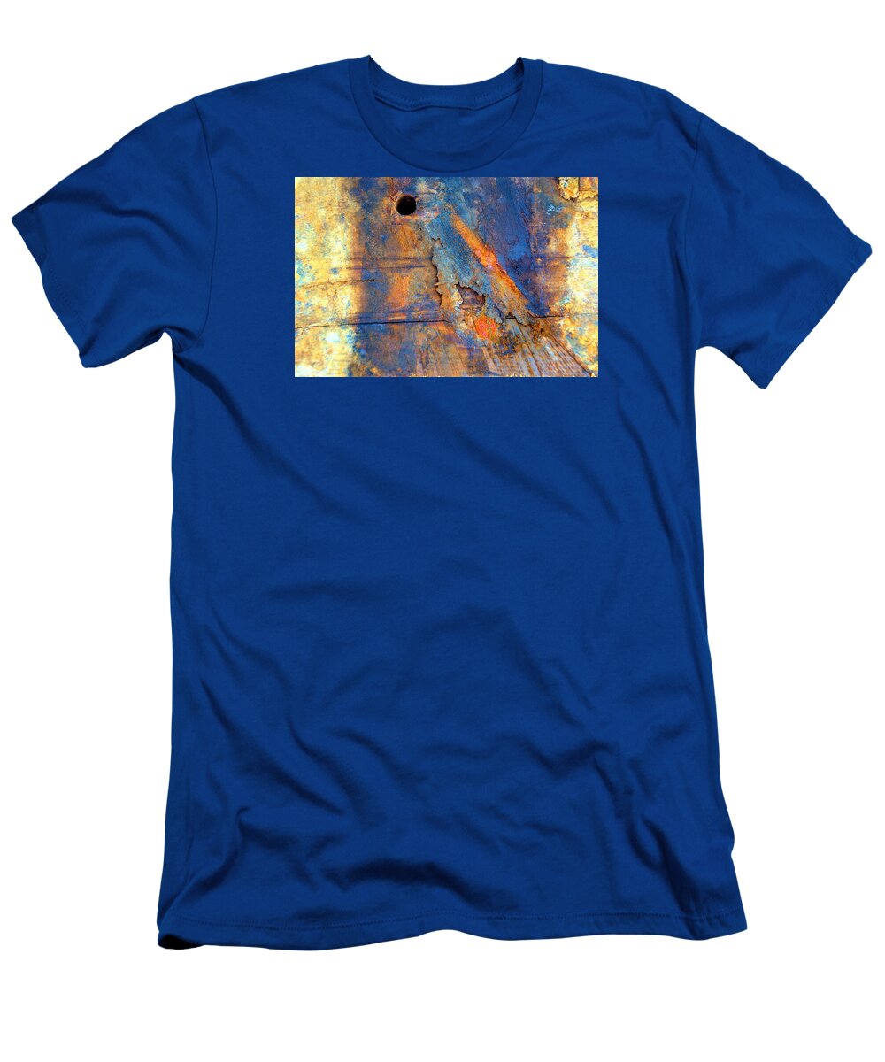 Newel Hunter T-Shirt featuring the photograph Boatyard Abstract1 by Newel Hunter