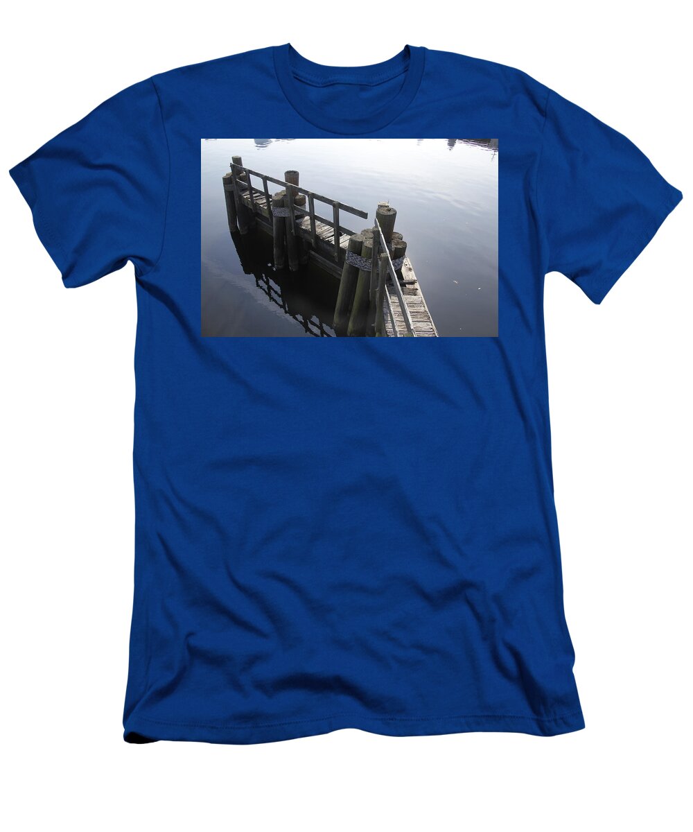 Boston T-Shirt featuring the photograph Boston Charles River Pier by Valerie Collins