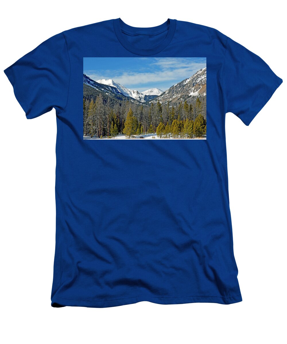 Rocky Mountain National Park T-Shirt featuring the photograph Bowen Mountain in Winter by Robert Meyers-Lussier