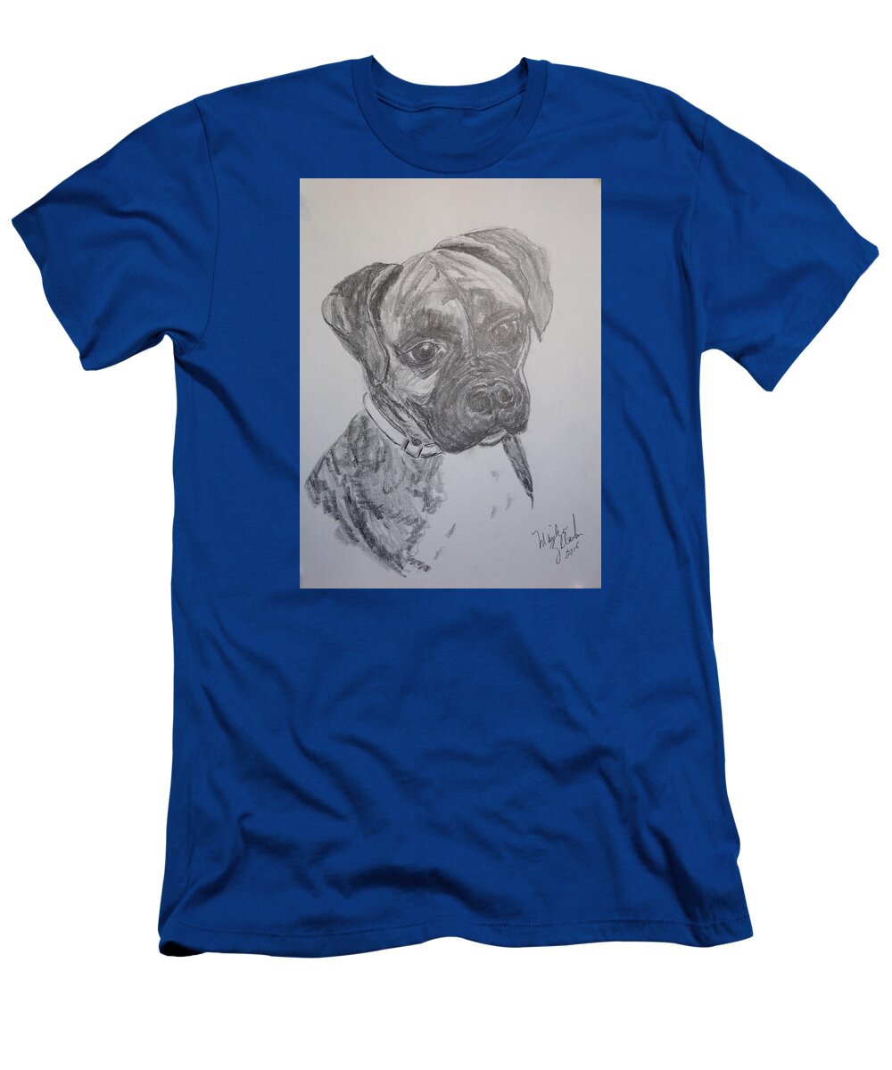 Dog T-Shirt featuring the drawing Boxer by Marilyn Zalatan