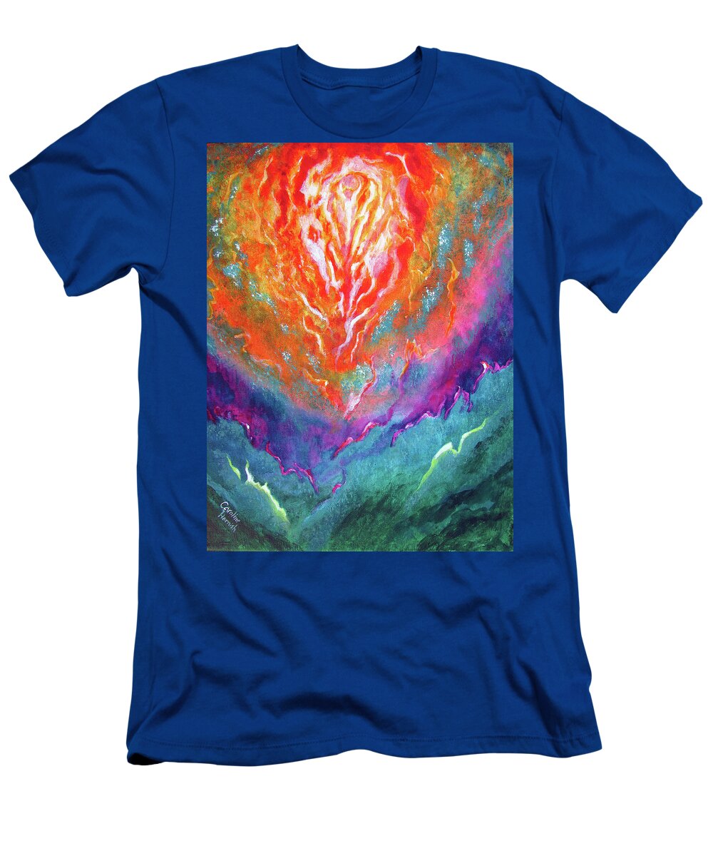 Heaven T-Shirt featuring the painting Bright Clouds by Caroline Harnish