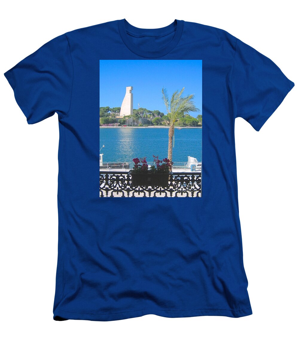 Cityscape T-Shirt featuring the photograph Brindisi by the sea by Italian Art