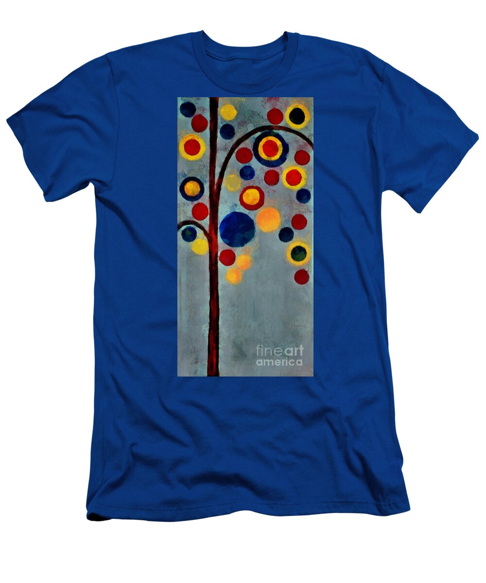 Tree T-Shirt featuring the painting Bubble Tree - dps02c02f - Right by Variance Collections