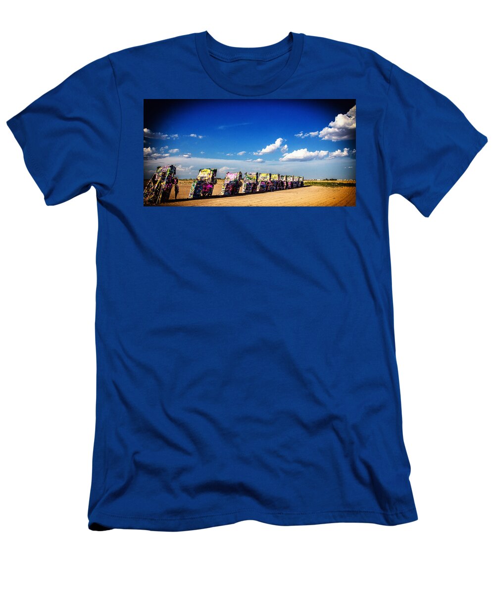Cadillac Ranch T-Shirt featuring the photograph Cadillac Ranch by Gestalt Imagery