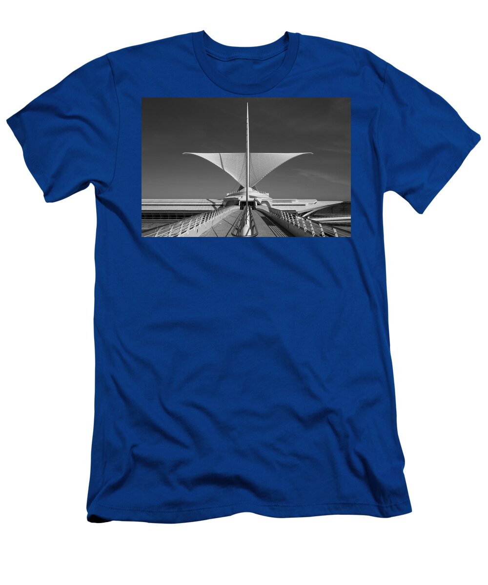 Milwaukee Art Museum T-Shirt featuring the photograph Calatrava Symmetry by John Roach