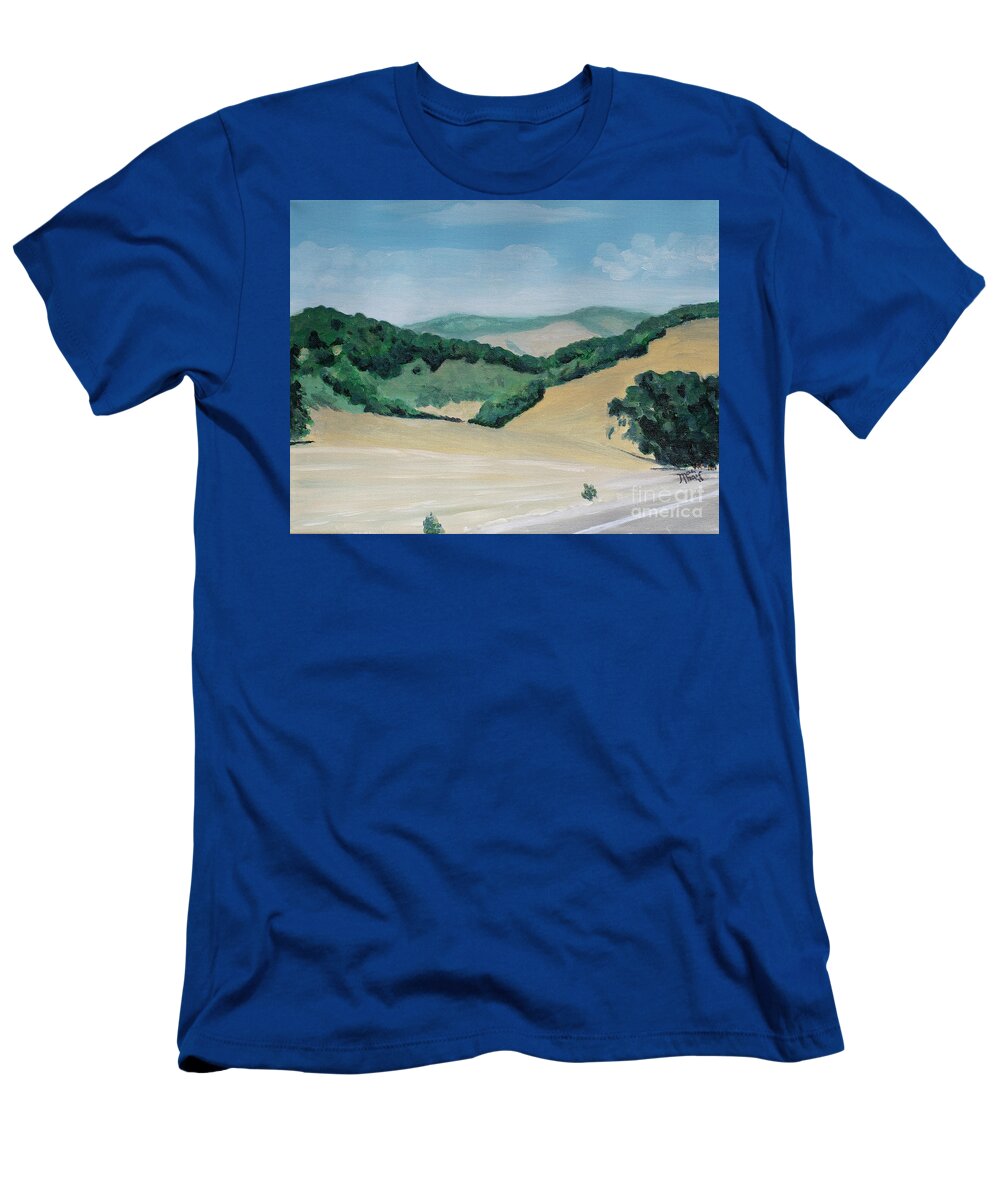 California T-Shirt featuring the painting California Highway by Jackie MacNair