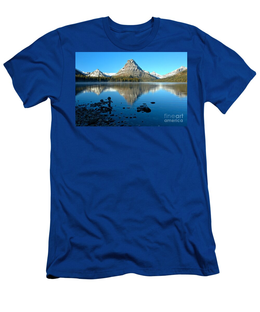 Two Medicine T-Shirt featuring the photograph Calm Morning At 2 Medicine by Adam Jewell