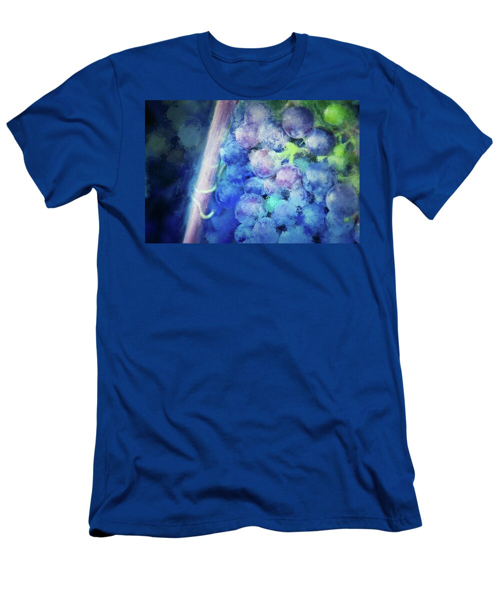 Digital Art T-Shirt featuring the digital art Campos Grapes by Terry Davis