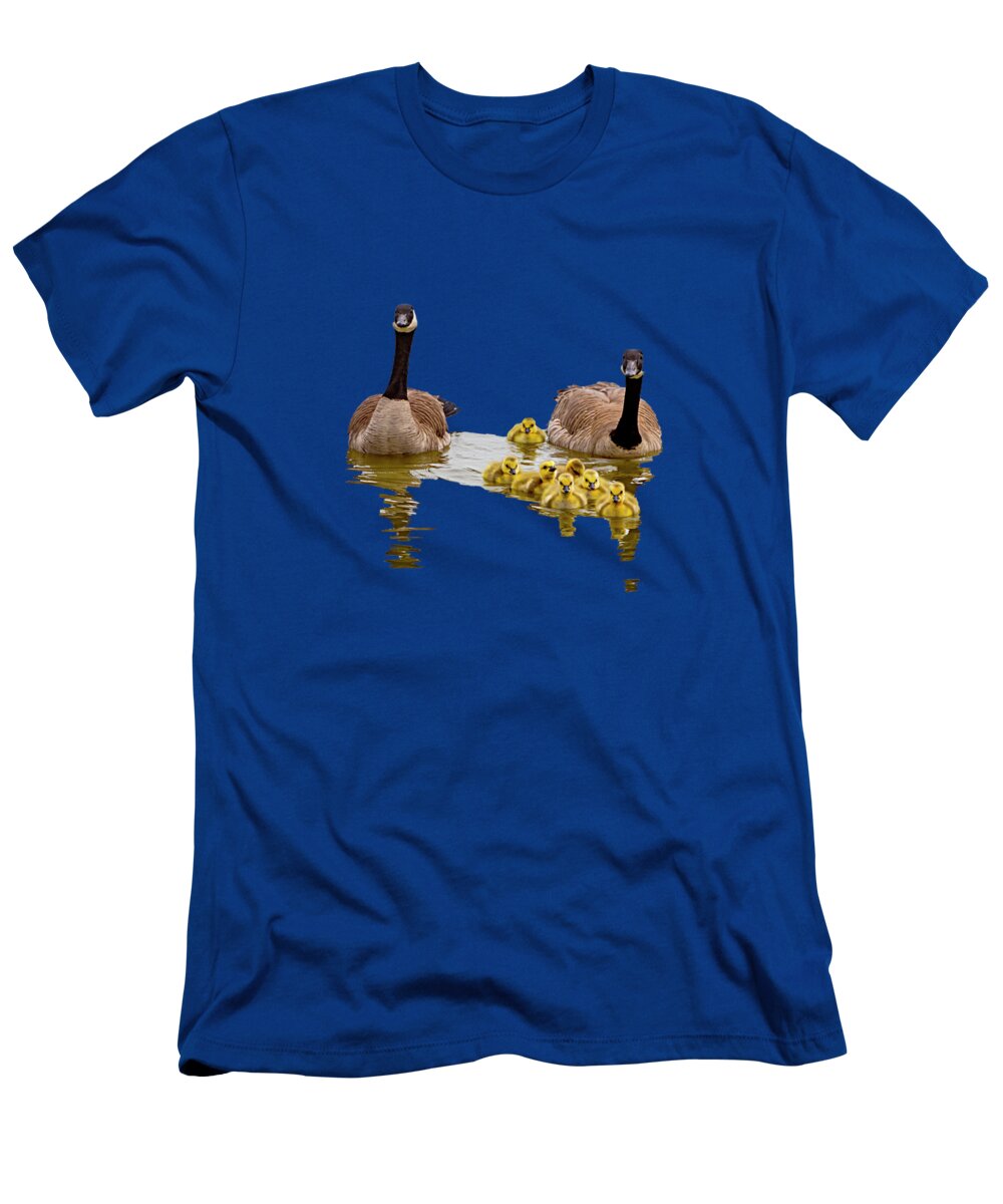 Candian Gees And Goslings T-Shirt featuring the photograph Canadian Geese and Goslings by David Millenheft
