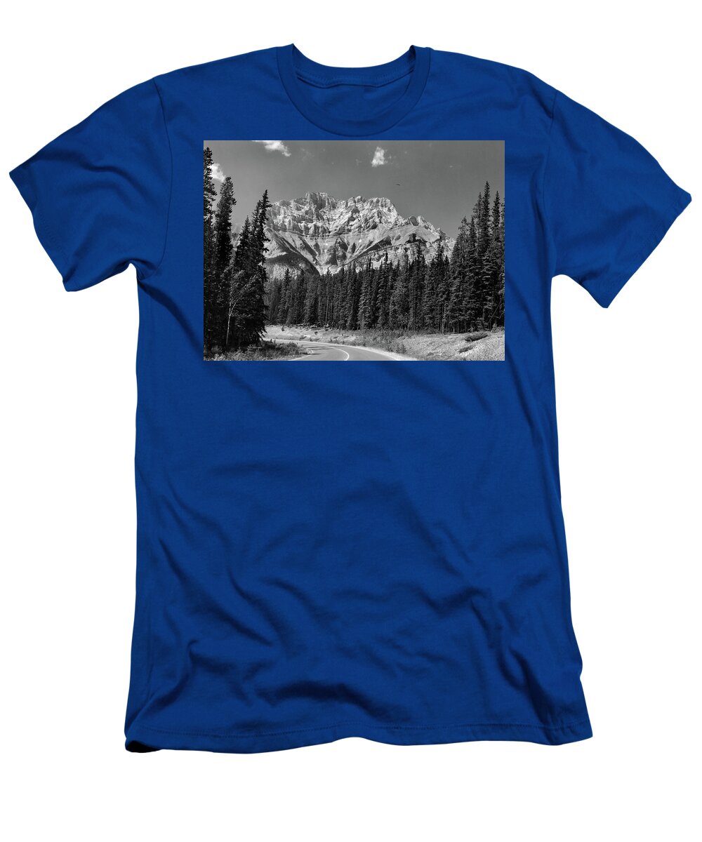 Traveling T-Shirt featuring the photograph Canadian Rockies B W by David T Wilkinson