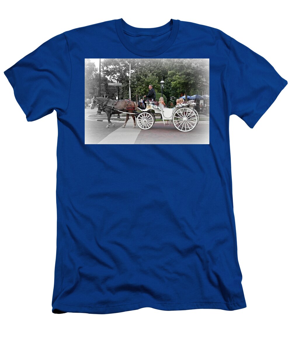 Horse T-Shirt featuring the photograph Carriage Ride Into Yesteryear by Deborah Kunesh