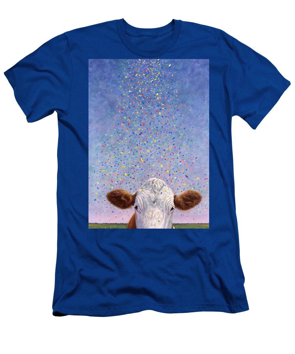 Cow T-Shirt featuring the painting Celebration by James W Johnson