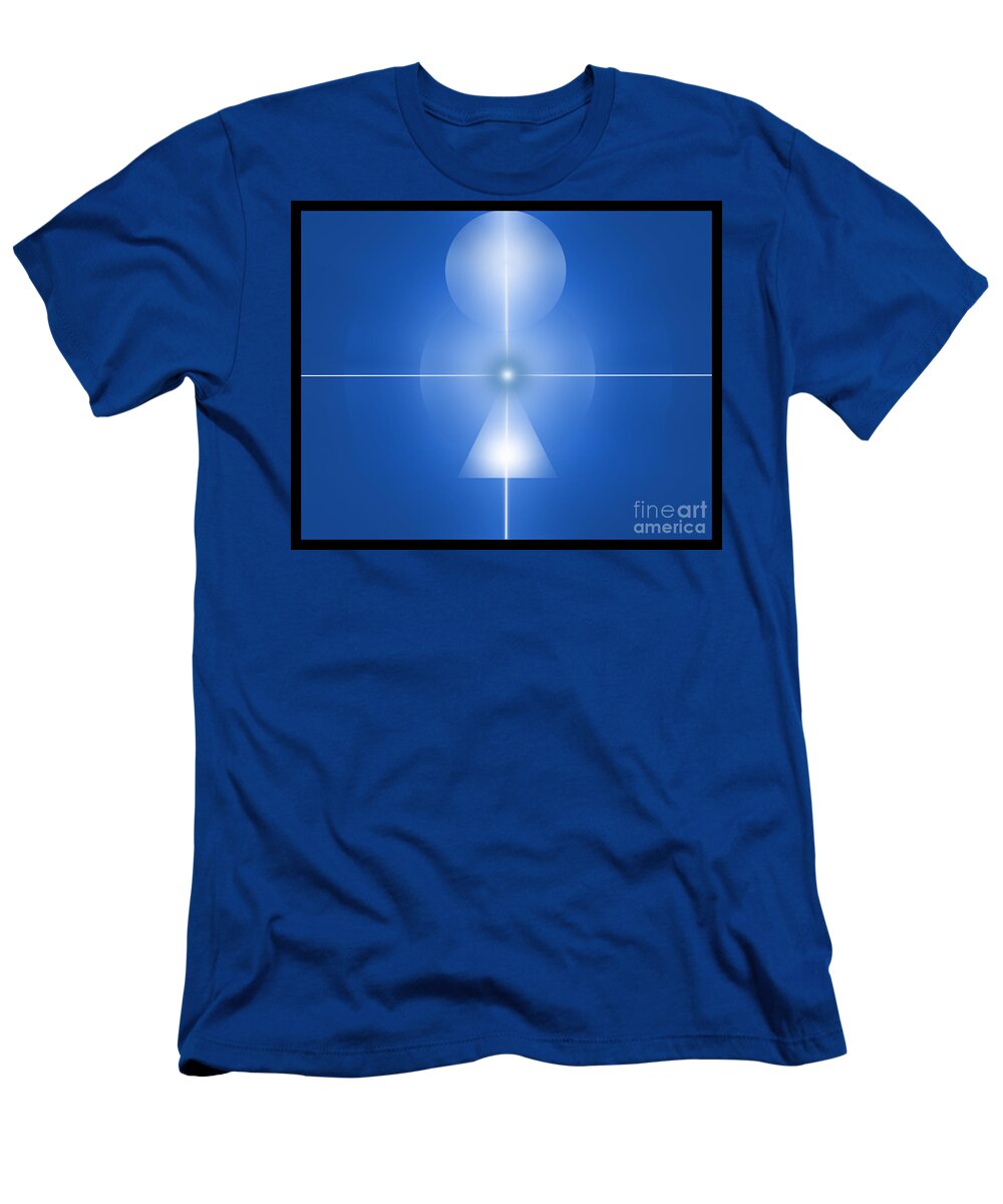 Abstract T-Shirt featuring the digital art Centered Blue by John Krakora