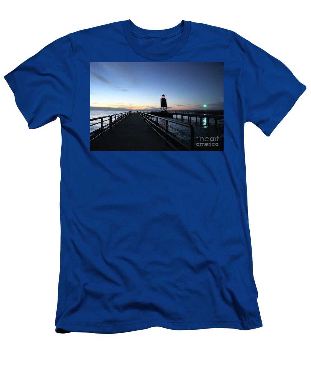 Charlevoix T-Shirt featuring the photograph Charlevoix Light Tower by Laura Kinker
