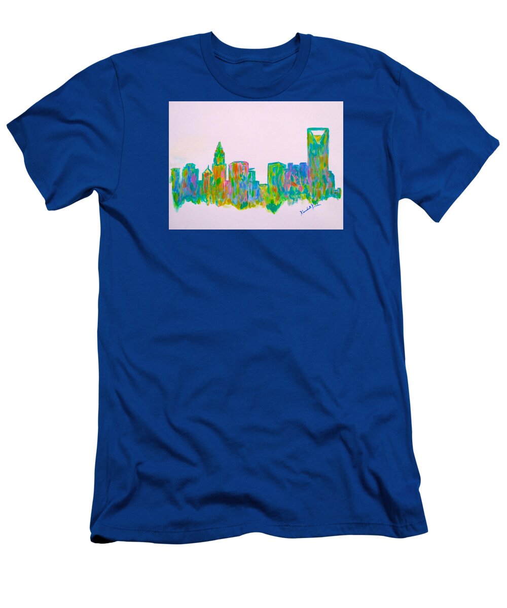 City Paintings T-Shirt featuring the painting Charlotte Flip by Kendall Kessler