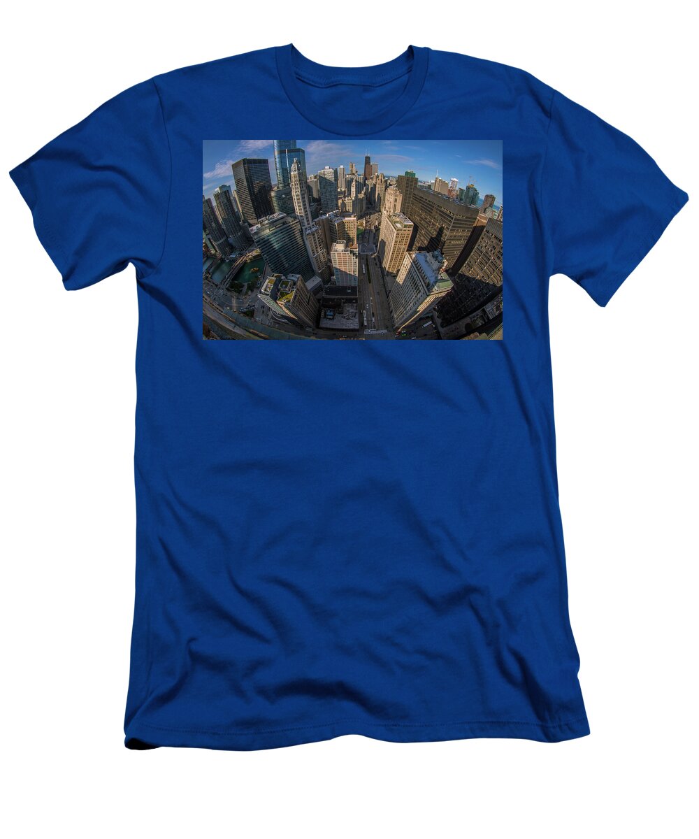 Chicago T-Shirt featuring the photograph Chicago from the Hard Rock Roof... by Jay Smith