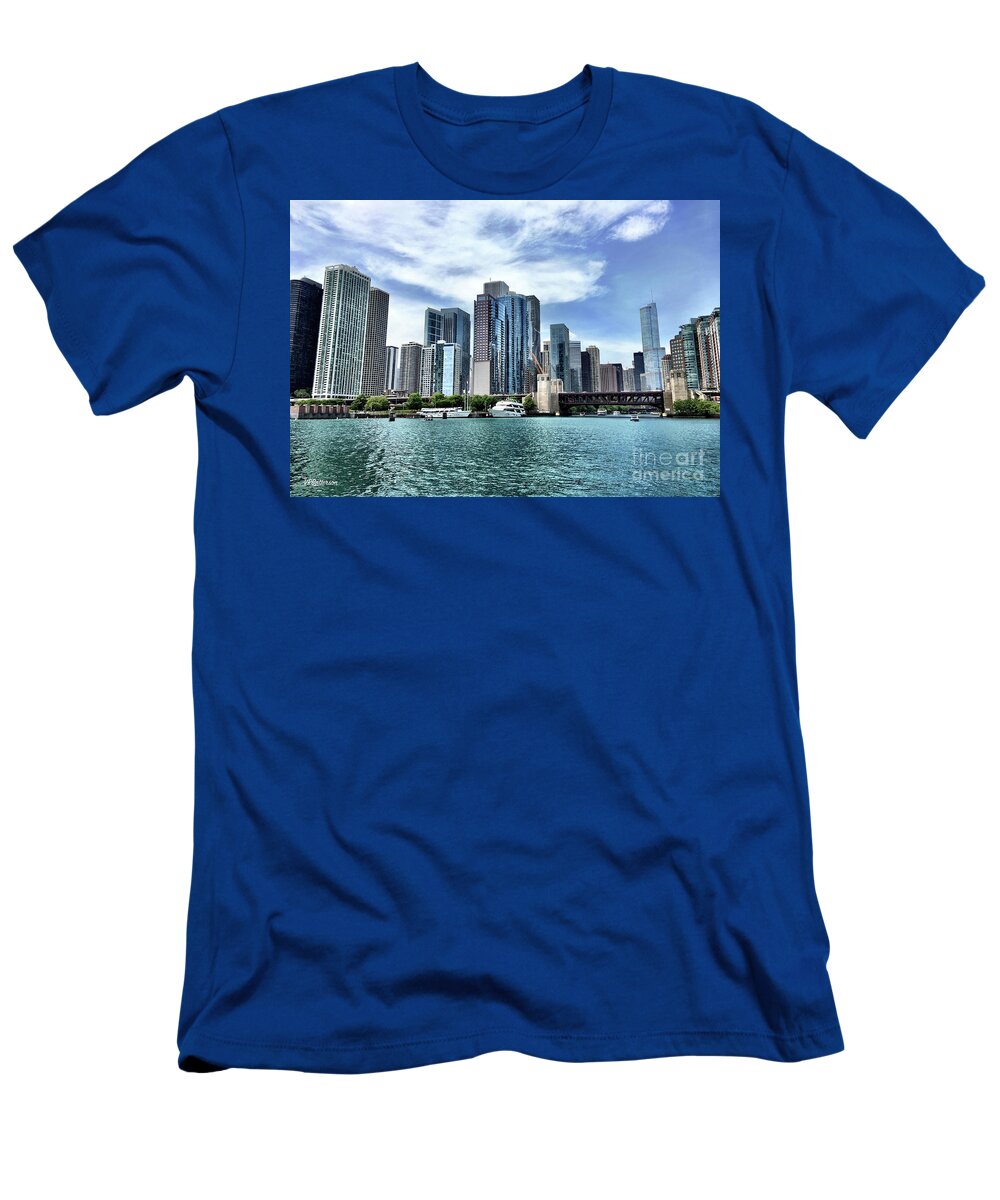 Chicago T-Shirt featuring the photograph Chicago River Skyline by Veronica Batterson