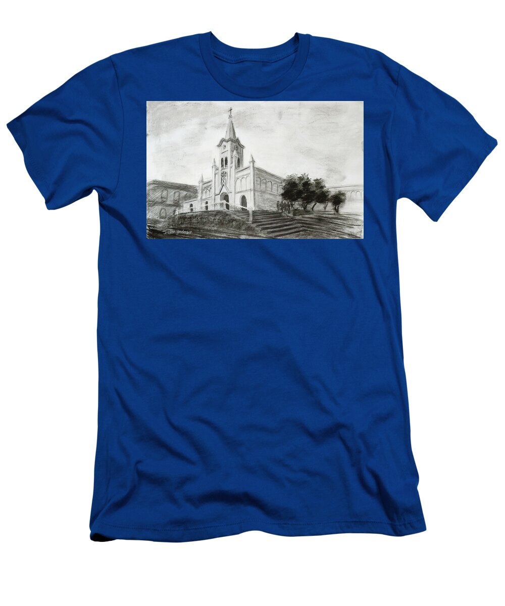 Church T-Shirt featuring the drawing Carmen by Jordan Henderson