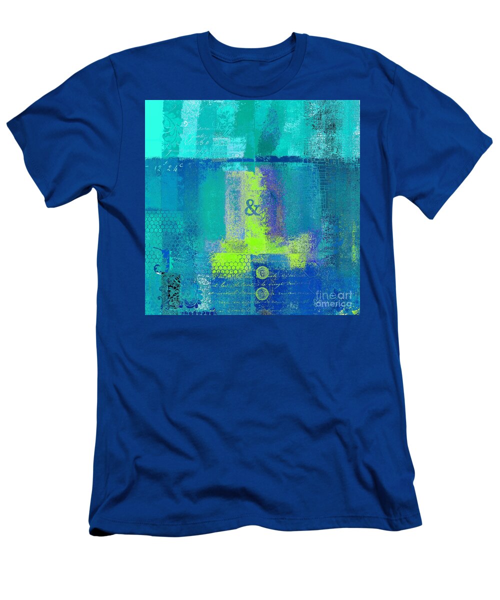 Blue T-Shirt featuring the digital art Classico - s03c26 by Variance Collections