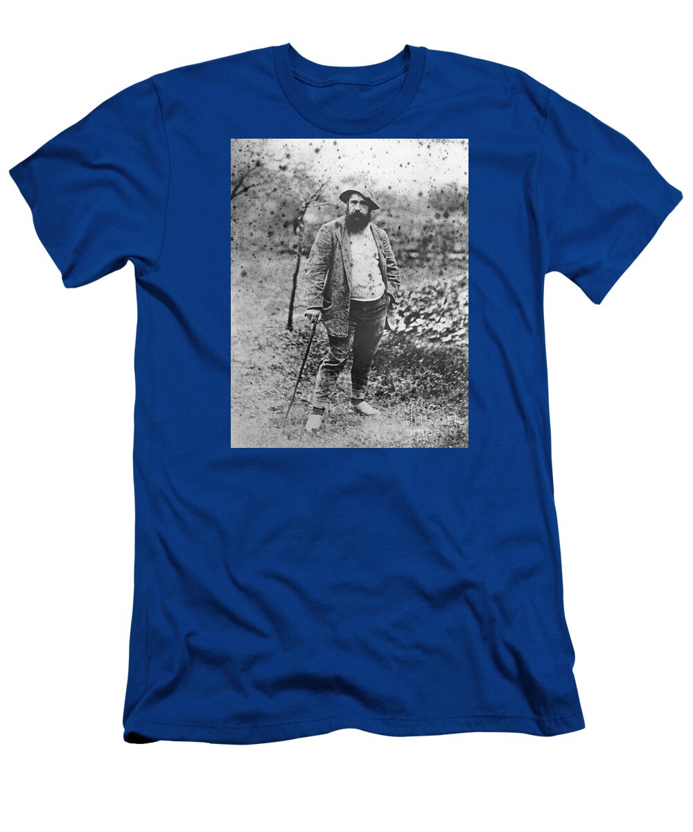 Monet T-Shirt featuring the photograph Claude Monet in his garden by Theodore Robinson