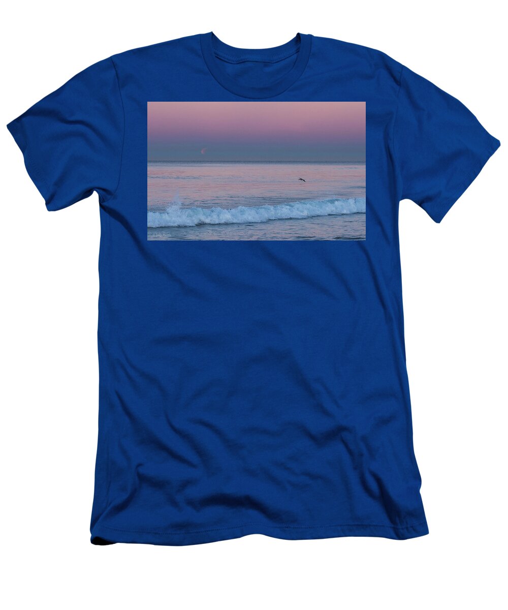 Moon T-Shirt featuring the photograph Coastal Moonset by Jody Partin
