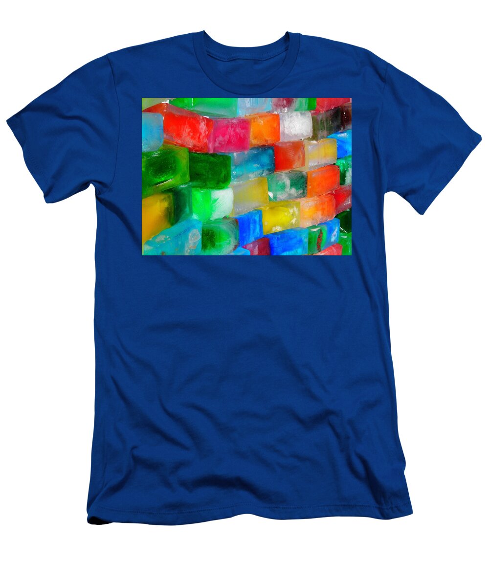 Wall T-Shirt featuring the photograph Colored Ice Bricks by Juergen Weiss