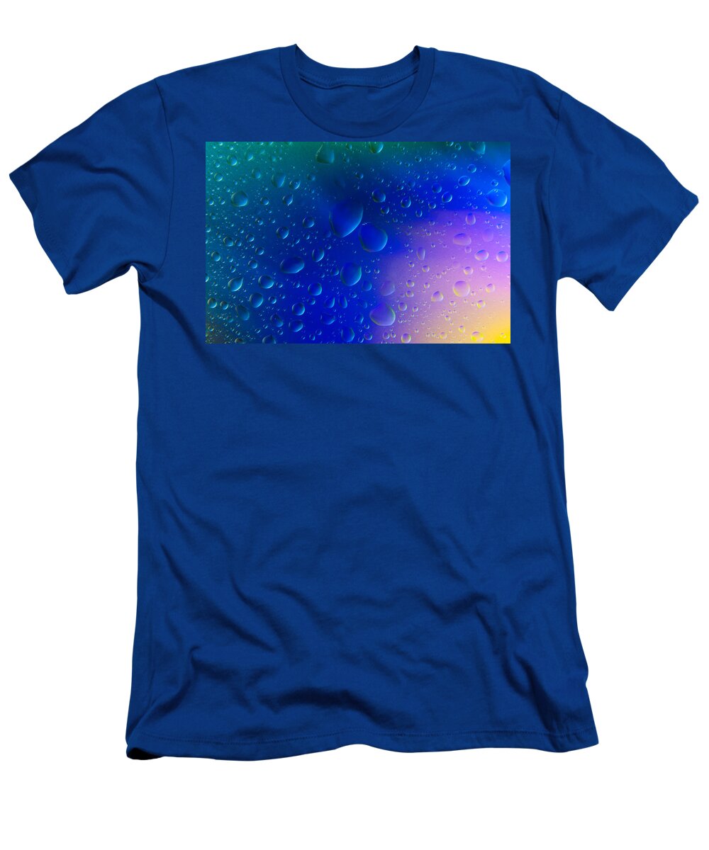 Abstract T-Shirt featuring the photograph Colorfull Water drop background abstract by Michalakis Ppalis