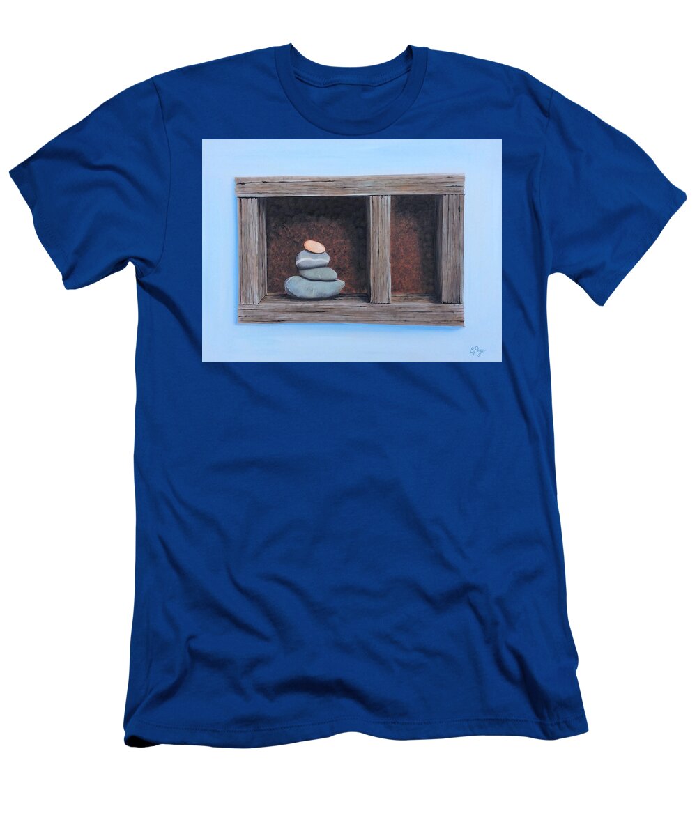 Rock T-Shirt featuring the painting Compartments by Emily Page