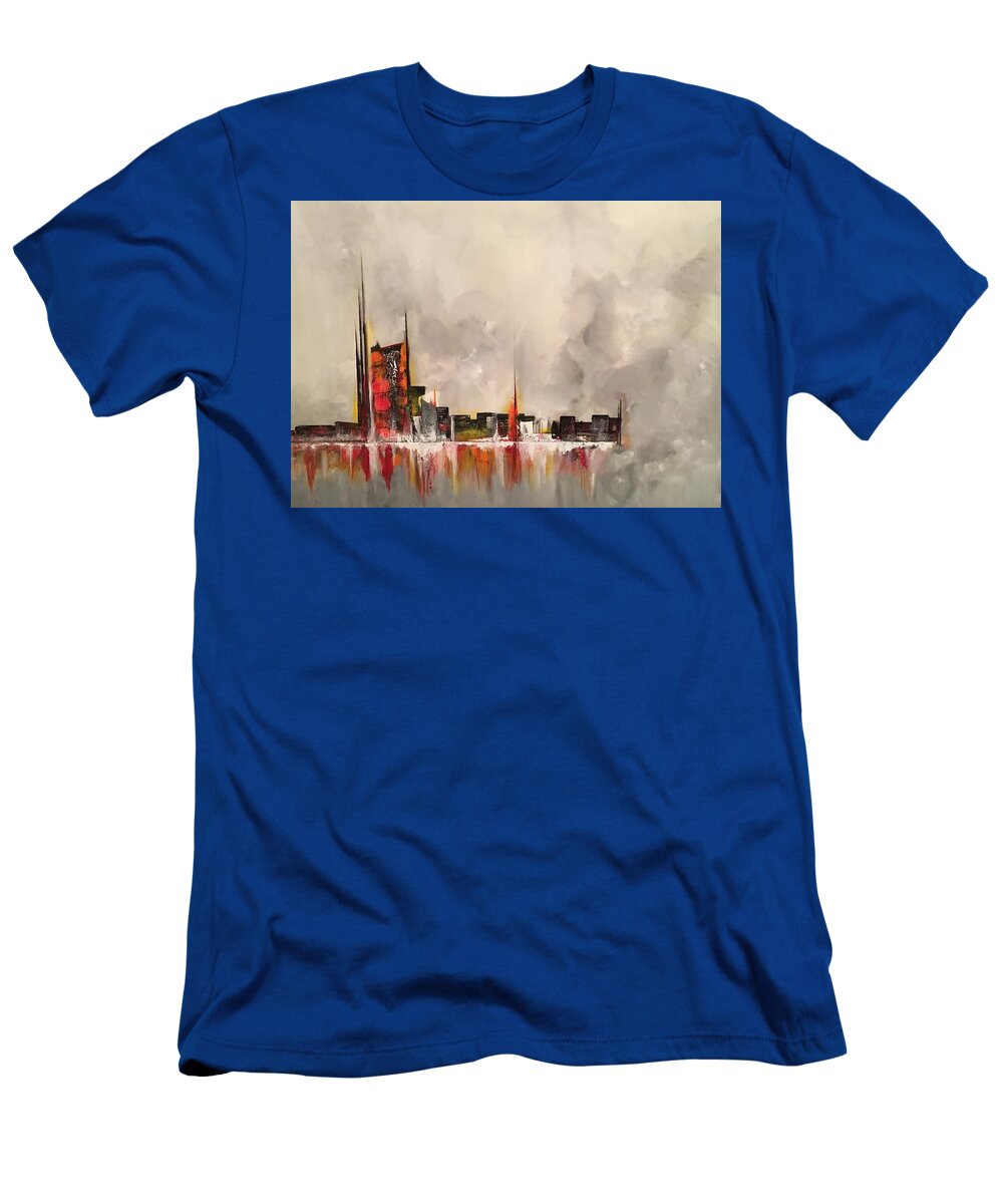 Abstract T-Shirt featuring the painting Compelling by Soraya Silvestri