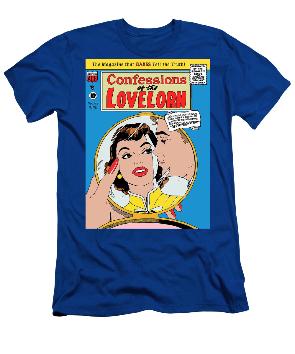 Comic T-Shirt featuring the digital art Confessions of the Lovelorn 6 Comic by Joy McKenzie
