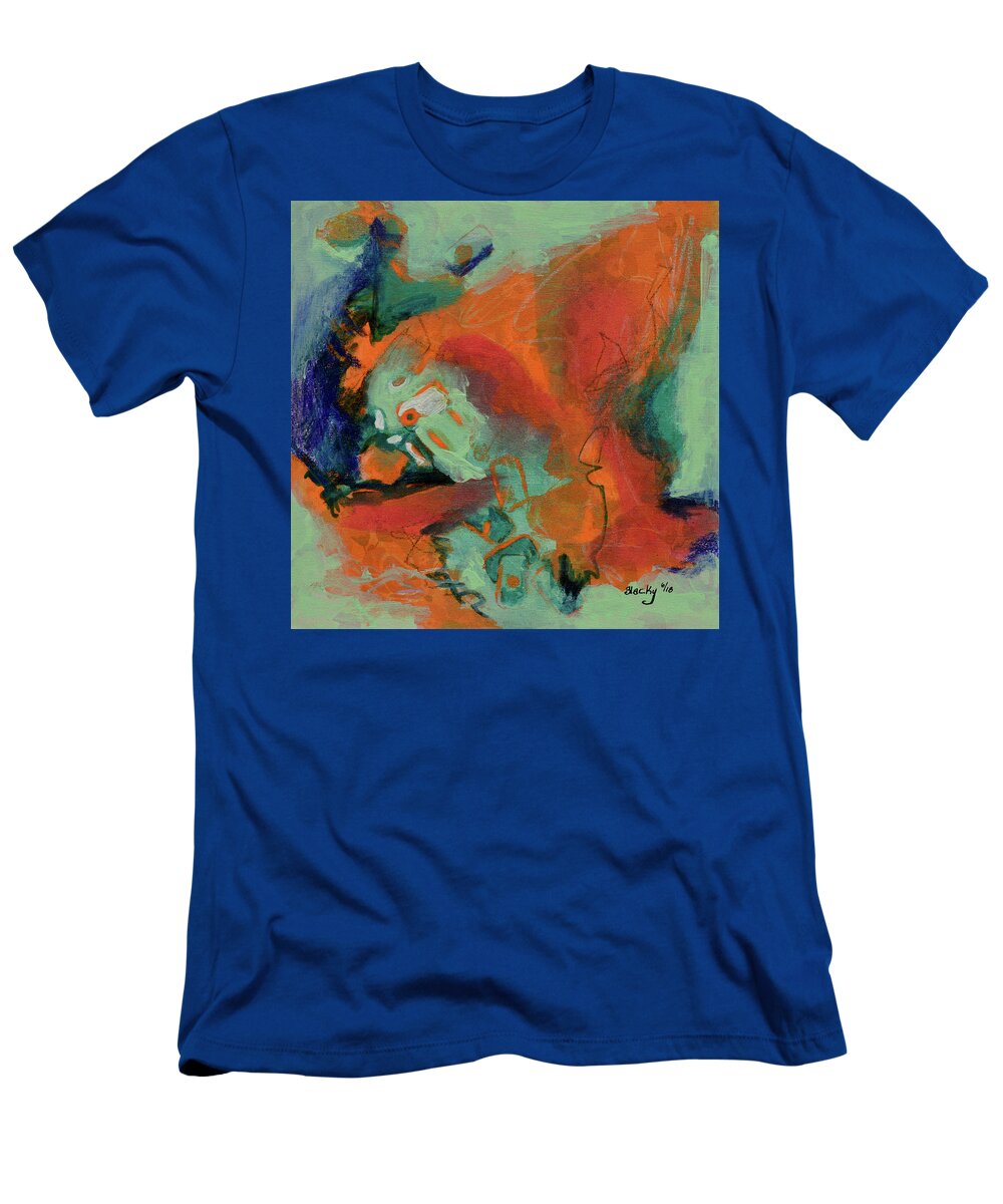 Cool Abstract T-Shirt featuring the mixed media Cooling Trend by Donna Blackhall