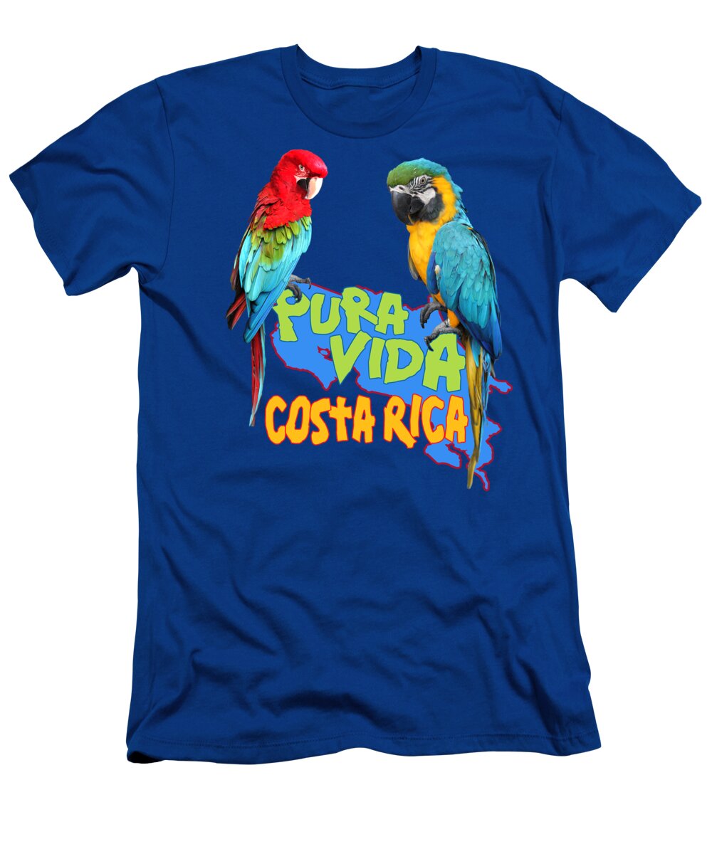 Mccaws T-Shirt featuring the digital art Costa Rican Macaws by Linda Bissett