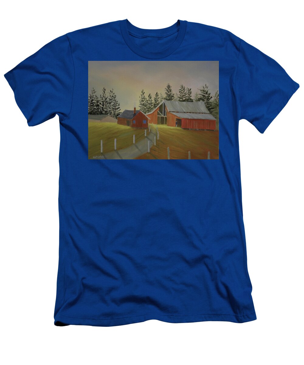 Barn Farm Hills Landscape Country T-Shirt featuring the painting Country Farm by Scott W White