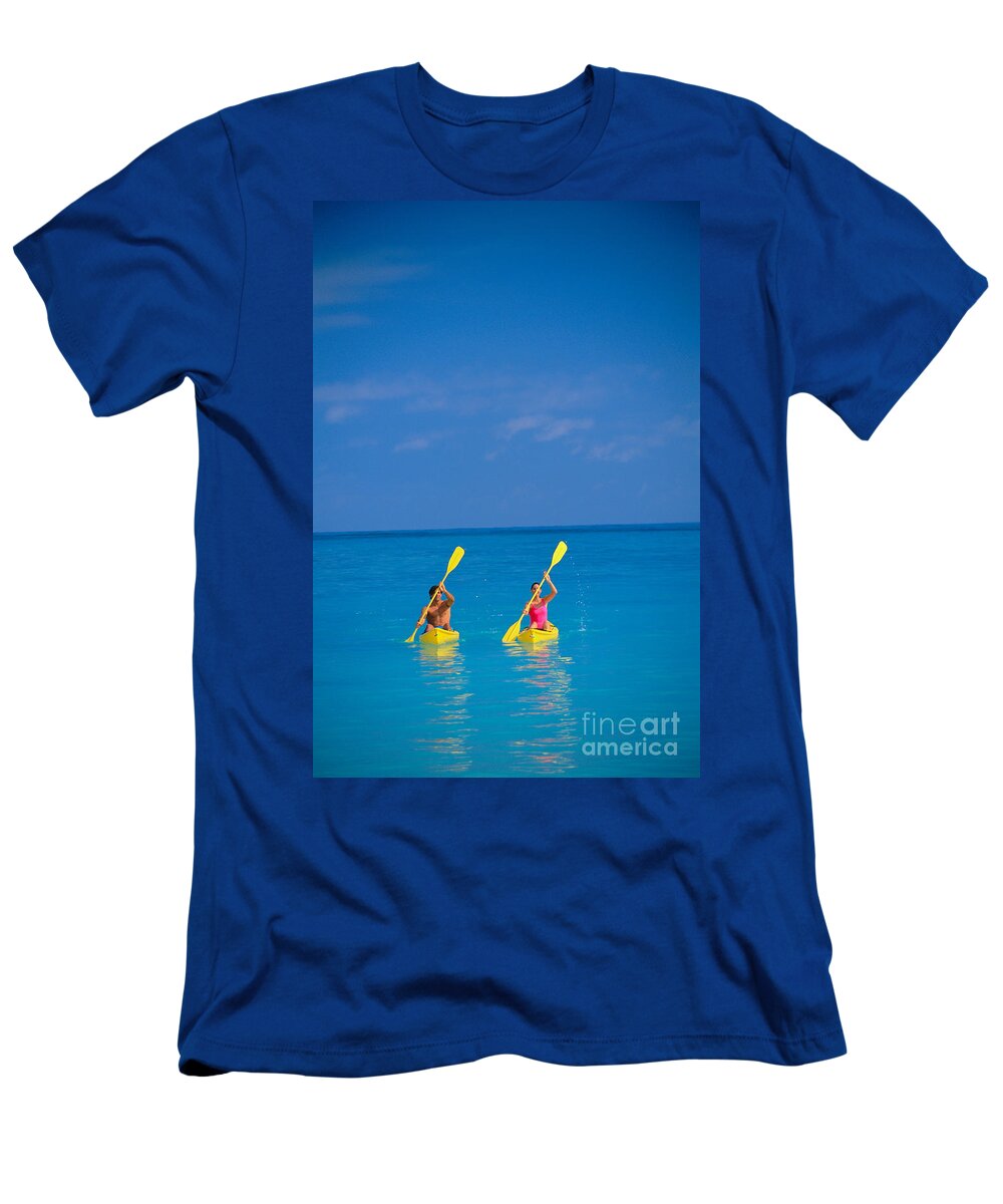 C1236 T-Shirt featuring the photograph Couple Paddling by Kyle Rothenborg - Printscapes