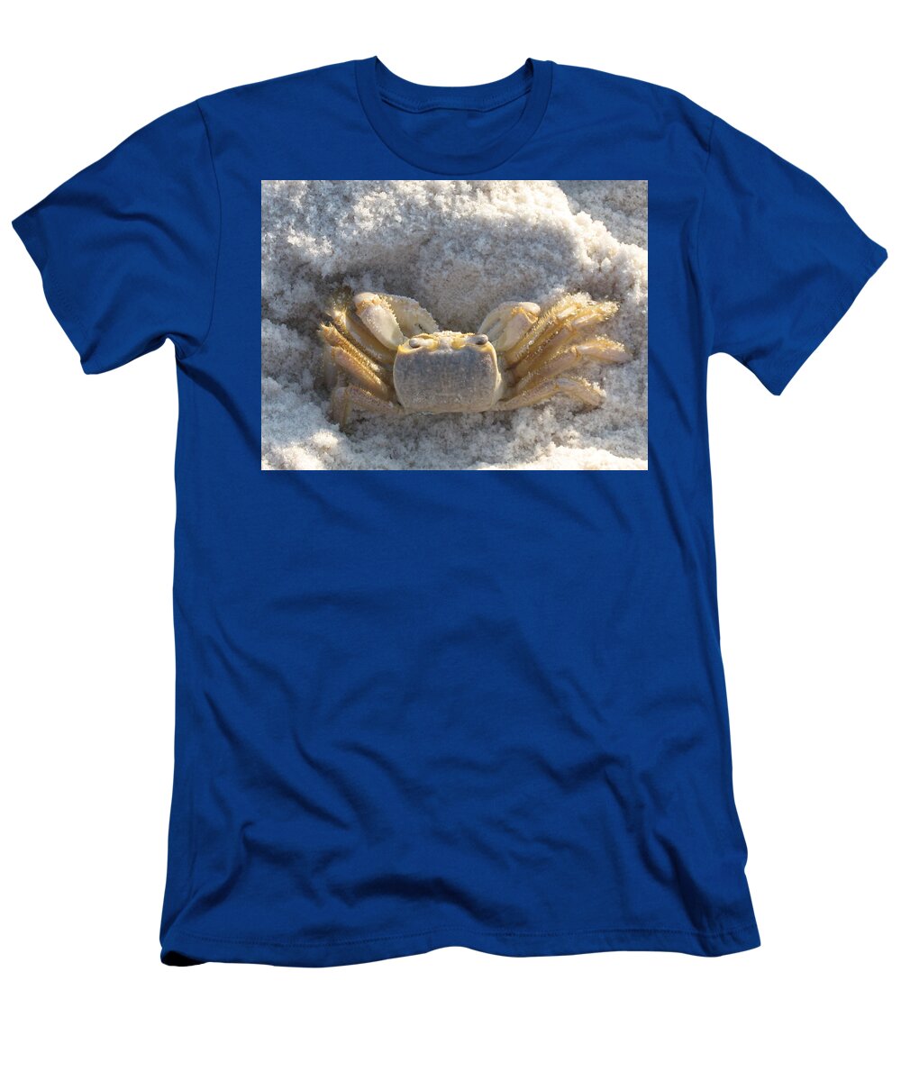 Crab T-Shirt featuring the photograph Crab on the Beach by Christiane Schulze Art And Photography
