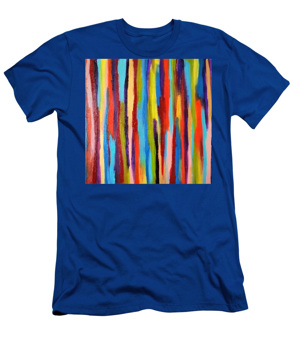 Abstract T-Shirt featuring the painting Crayons by Danusha Grigar