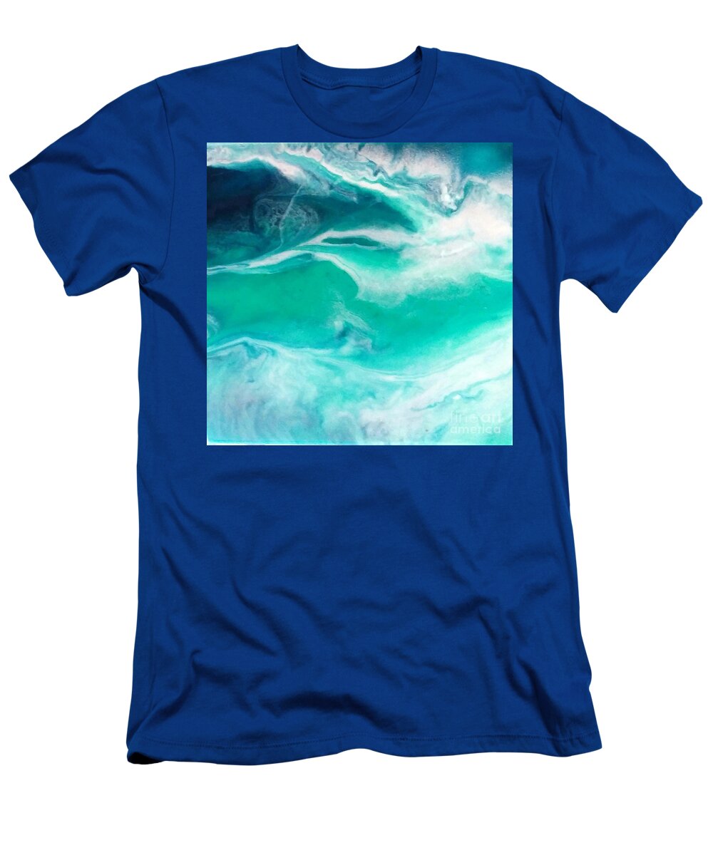 Crystal T-Shirt featuring the painting Crystal wave12 by Kumiko Mayer