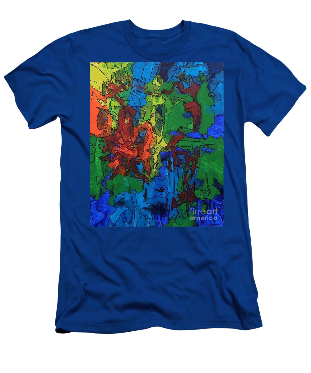 Abstract Composition T-Shirt featuring the painting Crystalline by Jarek Filipowicz